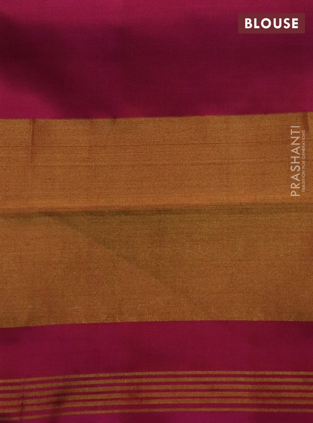 Rajkot patola silk saree green and pink with allover ikat weaves and long zari woven border