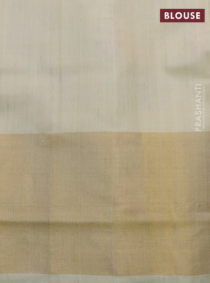 Rajkot patola silk saree cream with allover ikat weaves and long zari woven border