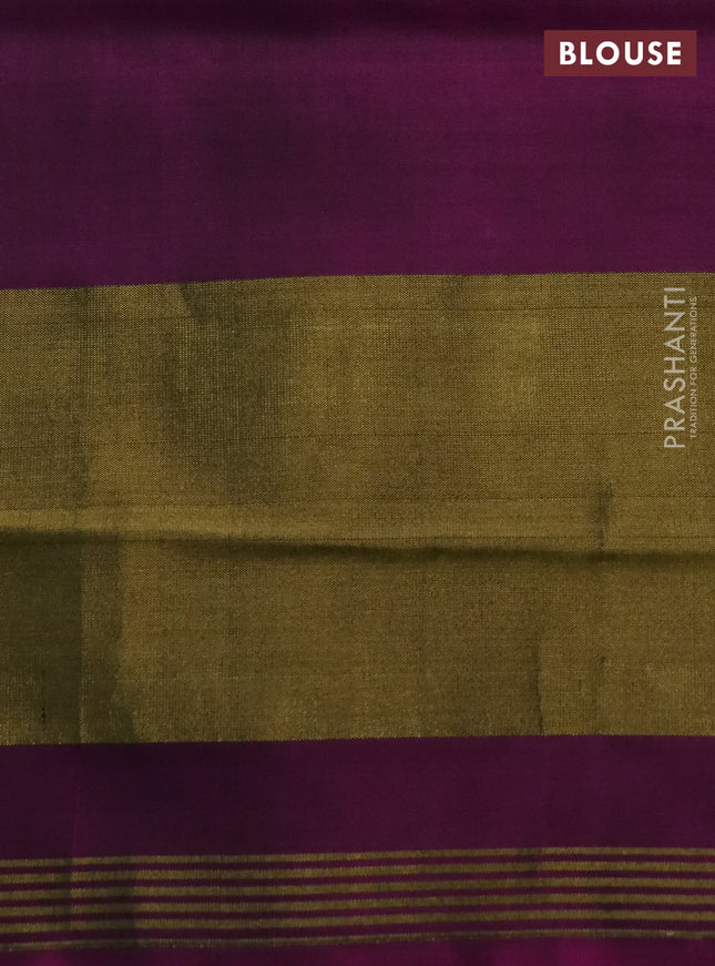 Rajkot patola silk saree cs blue and purple with allover ikat weaves and long zari woven border