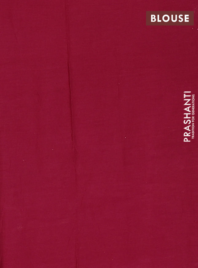 Jaipur cotton saree marron with batik prints and printed border