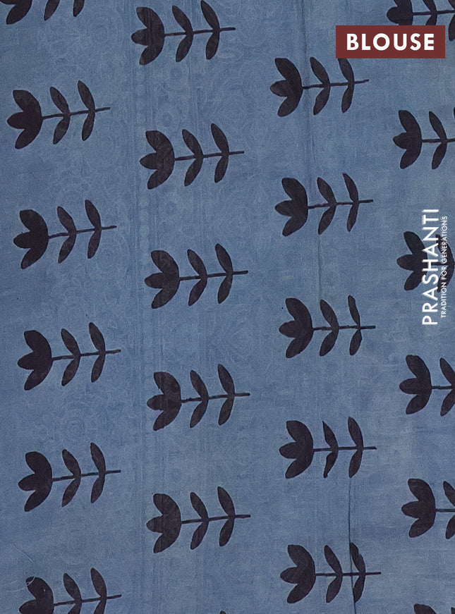 Jaipur cotton saree marron and black with allover ajrakh prints and printed border