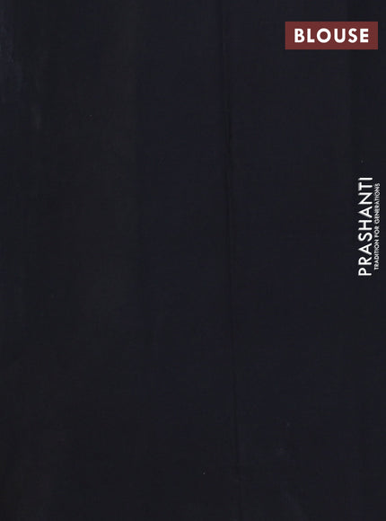 Jaipur cotton saree black and mustard yellow with batik prints and printed border