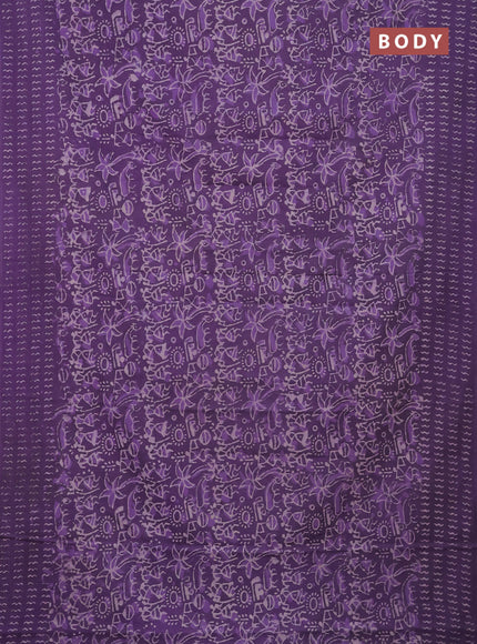 Jaipur cotton saree voilet with allover warli and printed border