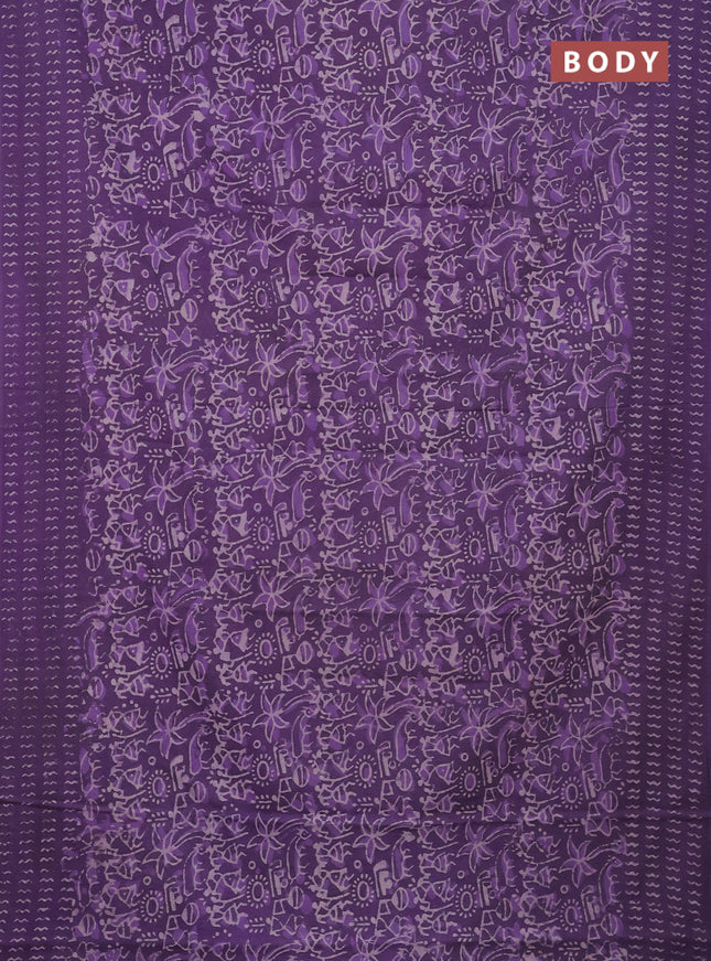 Jaipur cotton saree voilet with allover warli and printed border