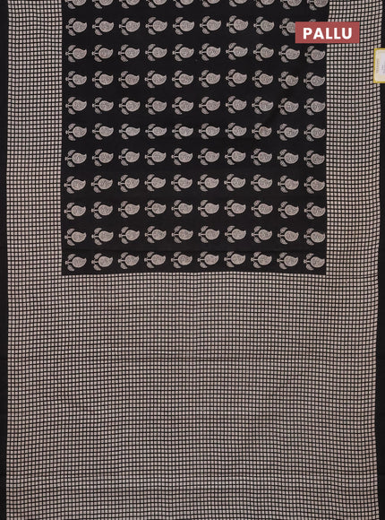 Jaipur cotton saree black and beige with allover paisley butta prints and printed border