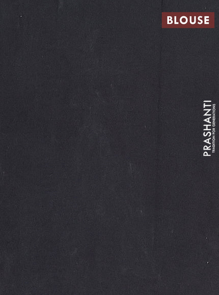 Jaipur cotton saree black and mustard yellow with batik prints and printed border