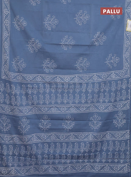 Jaipur cotton saree grey and off white with butta prints and printed border