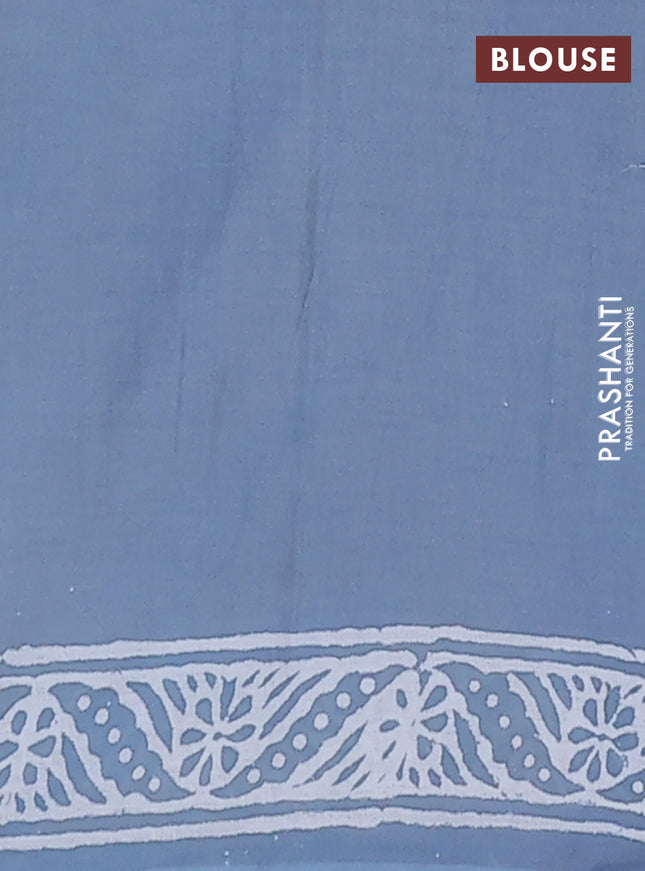 Jaipur cotton saree grey and off white with butta prints and printed border