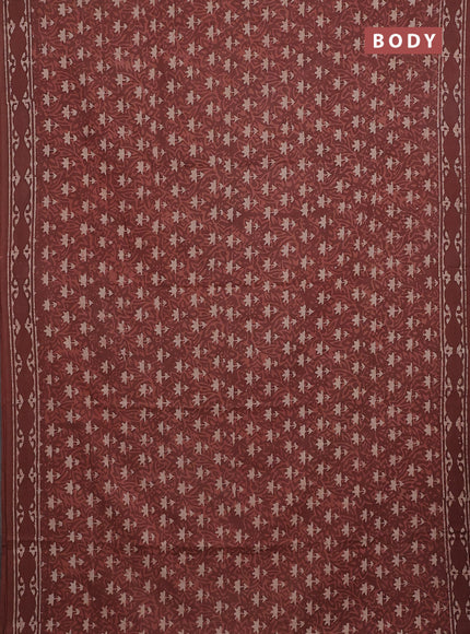 Jaipur cotton saree rust shade with allover dabu prints and printed border