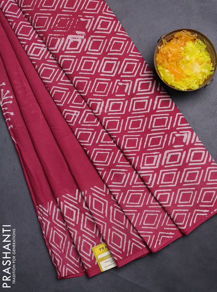 Jaipur cotton saree pastel maroon with butta prints and printed border
