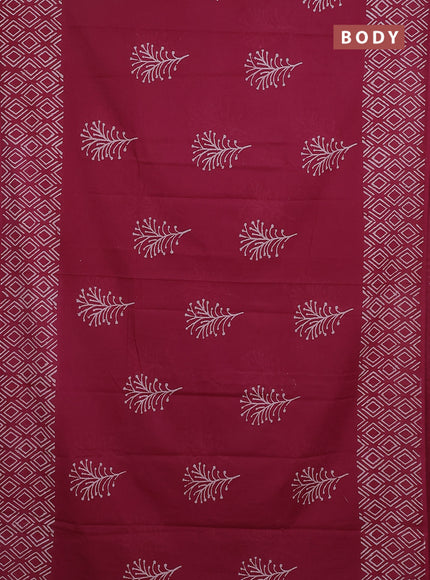 Jaipur cotton saree pastel maroon with butta prints and printed border