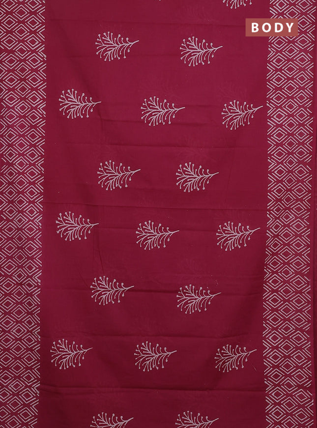 Jaipur cotton saree pastel maroon with butta prints and printed border