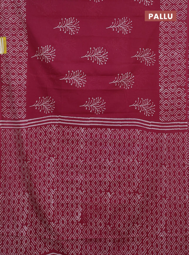Jaipur cotton saree pastel maroon with butta prints and printed border