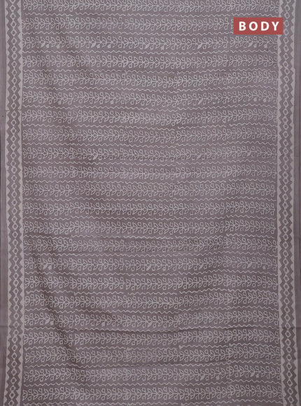 Jaipur cotton saree grey shade with allover prints and printed border