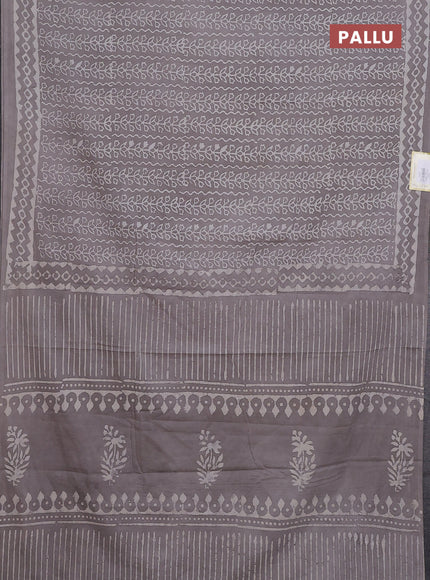Jaipur cotton saree grey shade with allover prints and printed border