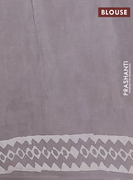 Jaipur cotton saree grey shade with allover prints and printed border