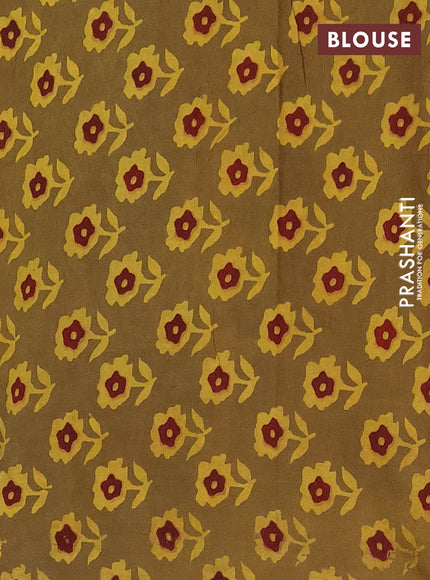 Jaipur cotton saree mehendi green and black with butta prints and printed border