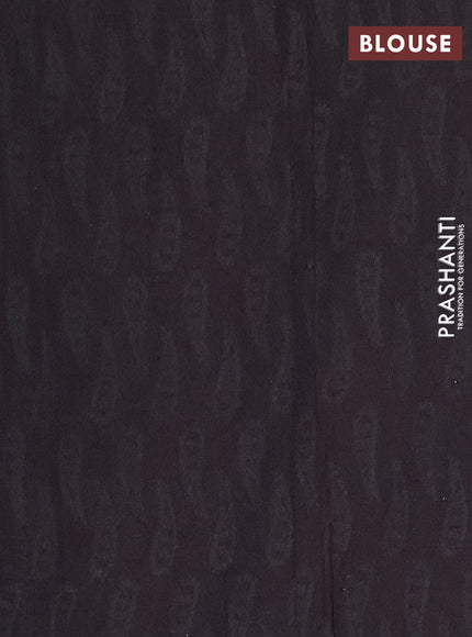 Jaipur cotton saree indigo blue and black with allover prints and printed border