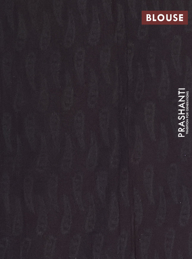 Jaipur cotton saree indigo blue and black with allover prints and printed border