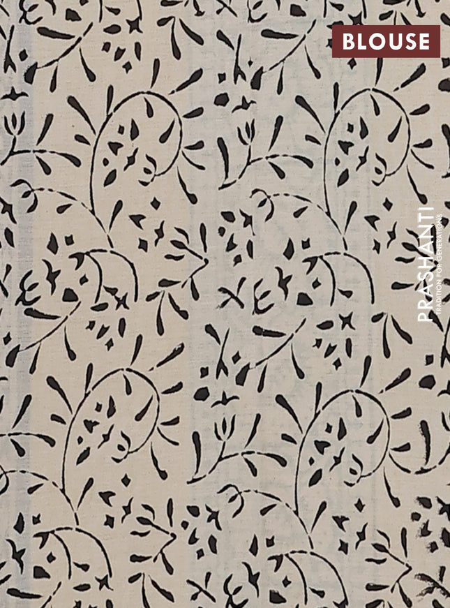 Jaipur cotton saree yellow and black with allover prints and printed border