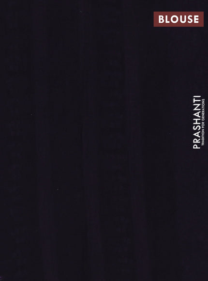 Jaipur cotton saree black and blue with allover kalamkari prints and printed border