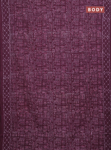 Jaipur cotton saree mauve pink with allover batik prints and printed border