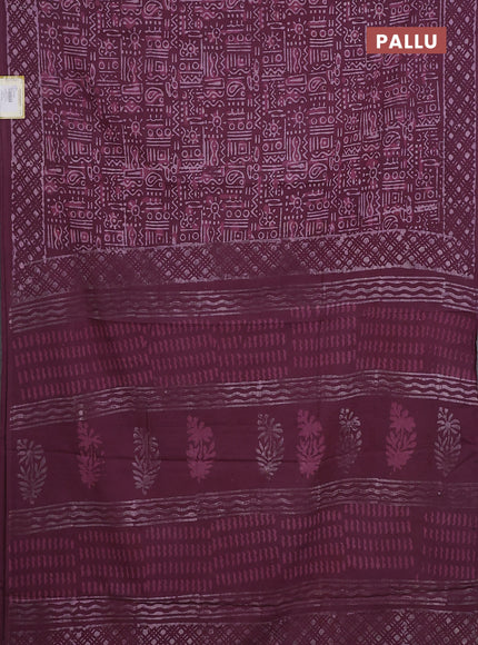 Jaipur cotton saree mauve pink with allover batik prints and printed border