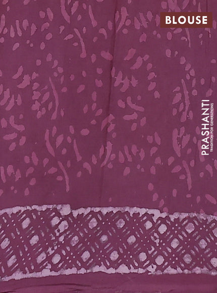 Jaipur cotton saree mauve pink with allover batik prints and printed border