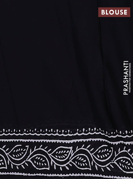 Jaipur cotton saree black and white with warli butta prints and printed border