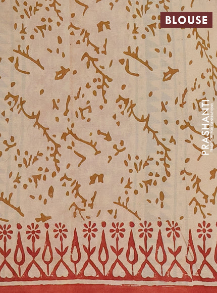 Jaipur cotton saree black and beige with allover kalamkari prints and printed border