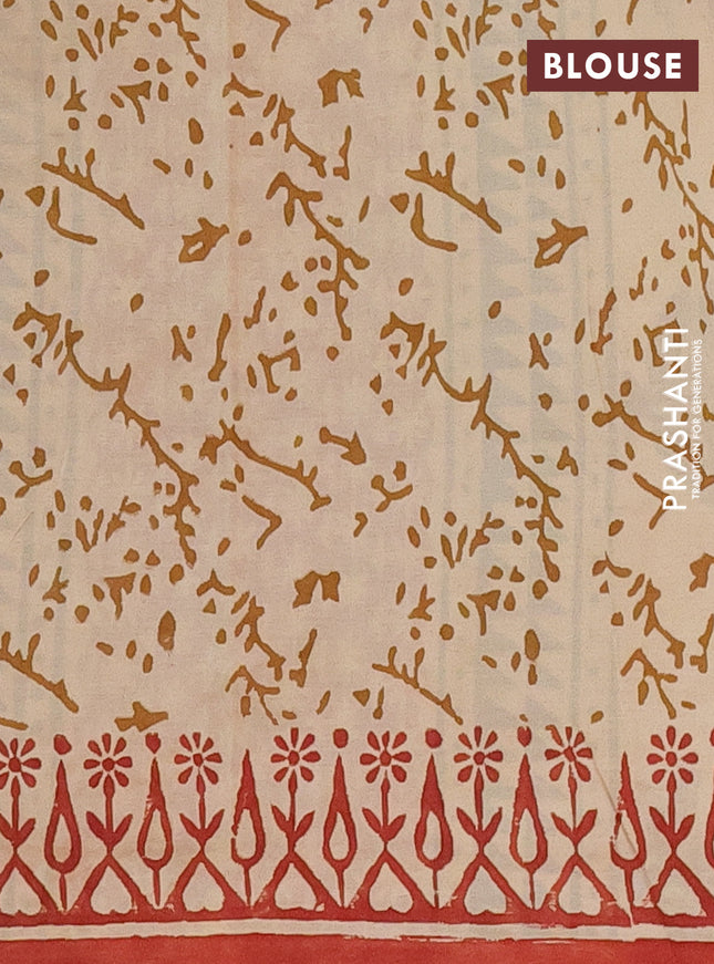 Jaipur cotton saree black and beige with allover kalamkari prints and printed border