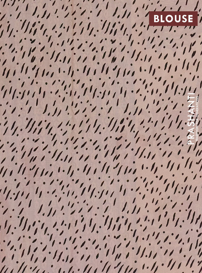 Jaipur cotton saree marron and black with allover kalamkari prints and printed border