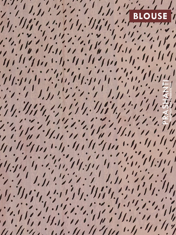 Jaipur cotton saree marron and black with allover kalamkari prints and printed border