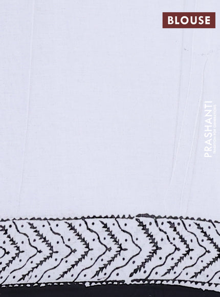 Jaipur cotton saree off white and black with annam butta prints and printed border