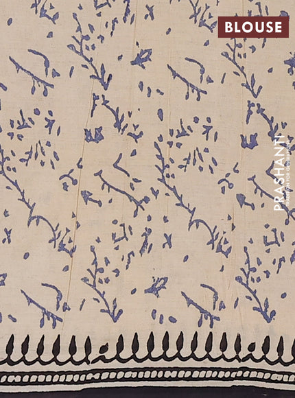 Jaipur cotton saree maroon and black with allover kalamkari prints and printed border