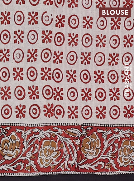 Jaipur cotton saree black and maroon with allover kalamkari prints and printed border