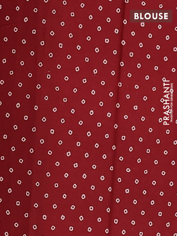 Jaipur cotton saree maroon and black with allover kalamkari prints and printed border