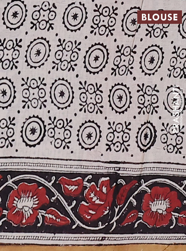 Jaipur cotton saree maroon and black with allover kalamkari prints and printed border