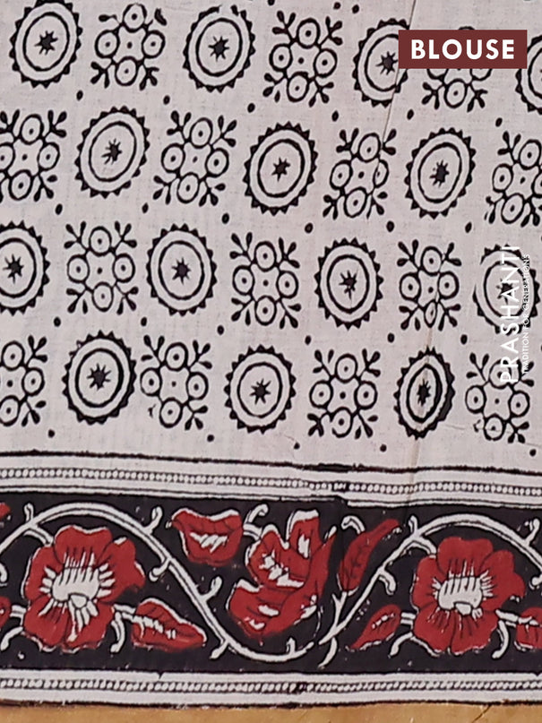 Jaipur cotton saree maroon and black with allover kalamkari prints and printed border