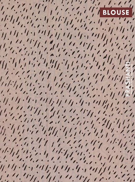 Jaipur cotton saree beige and maroon black with allover kalamkari prints and printed border