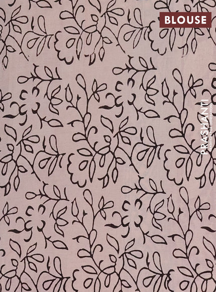 Jaipur cotton saree maroon and black with allover kalamkari prints and printed border