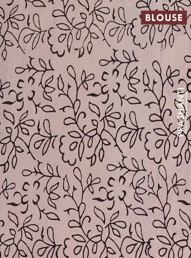 Jaipur cotton saree maroon and black with allover kalamkari prints and printed border