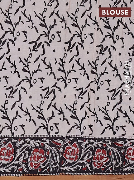 Jaipur cotton saree maroon and black with allover kalamkari prints and printed border