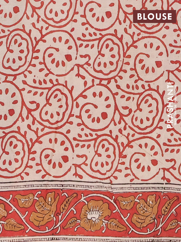 Jaipur cotton saree black and maroon with allover kalamkari prints and printed border