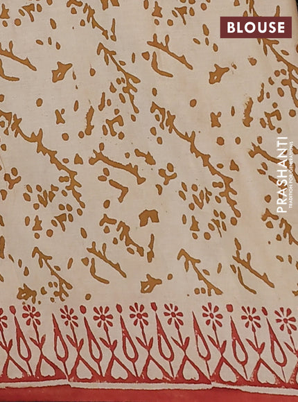 Jaipur cotton saree black and beige rust shade with allover kalamkari prints and printed border