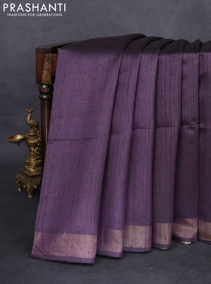 Pure dupion silk saree wine shade and beige with plain body and madhubani printed pallu