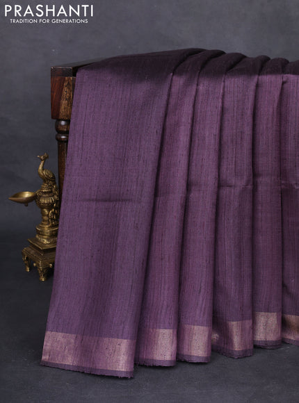 Pure dupion silk saree wine shade and beige with plain body and madhubani printed pallu