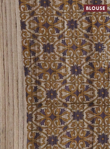 Pure dupion silk saree wine shade and beige with thread woven buttas and kalamkari printed pallu