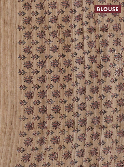 Pure dupion silk saree mustard yellow and beige with plain body and madhubani printed pallu