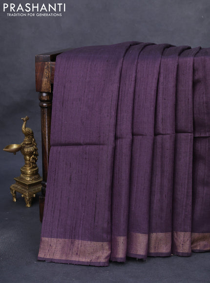 Pure dupion silk saree wine shade and beige with plain body and madhubani printed pallu